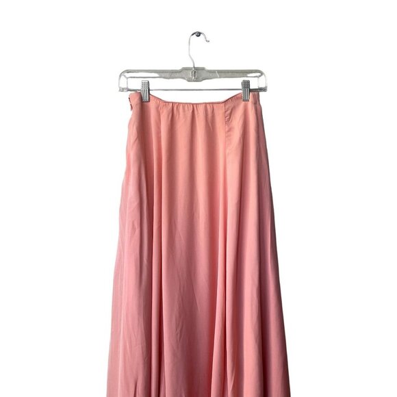 Abercrombie & Fitch Maxi Pleated Long Slit SzS Pink Coral High Waisted Skirt - Picture 6 of 11